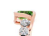Rose gold Bezel Set Emerald Cut Diamond Split Shank Ring_5