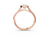 Rose gold Bezel Set Emerald Cut Solitaire Ring with Tapered Band 3