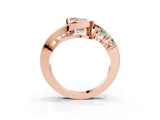Rose gold Bezel Set Emerald Diamond Split Shank Ring_6