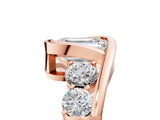 Rose gold Bezel Set Emerald Diamond Split Shank Ring_8