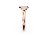 Rose gold Bezel Set Emerald Solitaire Diamond Ring with Smooth Band 3