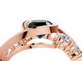 Rose gold Bezel Set Fancy Black Cushion Cut Diamond Split Shank Ring_4