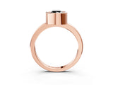 Rose gold Bezel Set Fancy Black Cushion Cut Solitaire Engagement Ring with Classic Band_3