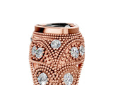 Rose gold Bezel Set Fancy Black Heart Cut Diamond Milgrain Band Ring_5