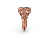 Rose gold Bezel Set Fancy Black Marquise Cut Diamond Milgrain Band Ring_2