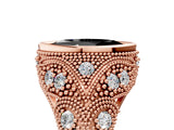 Rose gold Bezel Set Fancy Black Marquise Cut Diamond Milgrain Band Ring_5