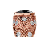 Rose gold Bezel Set Fancy Black Oval Cut Diamond Milgrain Band Ring_5