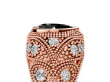 Rose gold Bezel Set Fancy Black Pear Cut Diamond Milgrain Band Ring_5