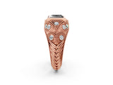 Rose gold Bezel Set Fancy Black Princess Cut Diamond Milgrain Band Ring_2