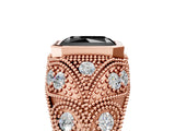 Rose gold Bezel Set Fancy Black Radiant Cut Diamond Milgrain Band Ring_5