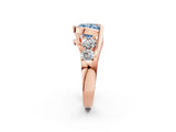 Rose gold Bezel Set Fancy Blue Cushion Cut Diamond Split Shank Ring_2