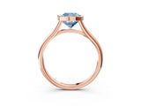 Rose gold Bezel Set Fancy Blue Cushion  Cut Solitaire Ring with Tapered Band 3