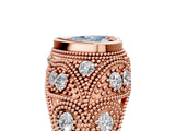 Rose gold Bezel Set Fancy Blue Heart Cut Diamond Milgrain Band Ring_5