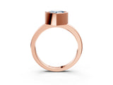 Rose gold Bezel Set Fancy Blue Heart Cut Solitaire Engagement Ring with Classic Band_3