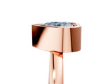 Rose gold Bezel Set Fancy Blue Heart Cut Solitaire Engagement Ring with Classic Band_5