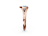 Rose gold Bezel Set Fancy Blue Heart  Solitaire Diamond Ring with Smooth Band 3