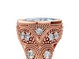 Rose gold Bezel Set Fancy Blue Marquise Cut Diamond Milgrain Band Ring_5