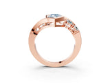 Rose gold Bezel Set Fancy Blue Marquise Cut Diamond Split Shank Ring_3