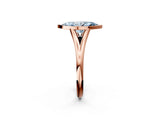 Rose gold Bezel Set Fancy Blue Marquise  Cut Solitaire Ring with Tapered Band 2