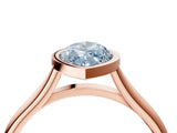 Rose gold Bezel Set Fancy Blue Marquise  Cut Solitaire Ring with Tapered Band 4