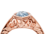 Rose gold Bezel Set Fancy Blue Marquise  Diamond Milgrain Pave Engagement Ring_37