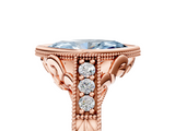 Rose gold Bezel Set Fancy Blue Marquise  Diamond Milgrain Pave Engagement Ring_38
