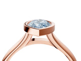 Rose gold Bezel Set Fancy Blue Marquise  Solitaire Diamond Ring with Smooth Band 4