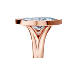 Rose gold Bezel Set Fancy Blue Marquise  Solitaire Diamond Ring with Smooth Band 5