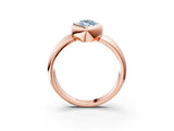 Rose gold Bezel Set Fancy Blue Marquise  Solitaire Ring with Wide Band 3