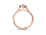 Rose gold Bezel Set Fancy Blue Oval  Cut Solitaire Ring with Tapered Band 3