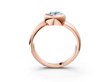 Rose gold Bezel Set Fancy Blue Oval  Solitaire Ring with Wide Band 3