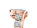 Rose gold Bezel Set Fancy Blue Pear Cut Diamond Split Shank Ring_5