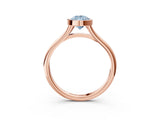 Rose gold Bezel Set Fancy Blue Pear  Cut Solitaire Ring with Tapered Band 4
