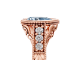 Rose gold Bezel Set Fancy Blue Pear  Diamond Milgrain Pave Engagement Ring_36