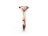 Rose gold Bezel Set Fancy Blue Pear  Solitaire Diamond Ring with Smooth Band 4