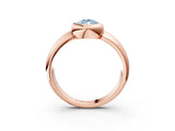Rose gold Bezel Set Fancy Blue Pear  Solitaire Ring with Wide Band 3