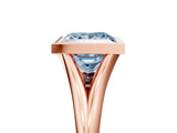 Rose gold Bezel Set Fancy Blue Princess  Cut Solitaire Ring with Tapered Band 5