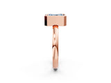 Rose gold Bezel Set Fancy Blue Radiant Cut Solitaire Engagement Ring with Classic Band_2