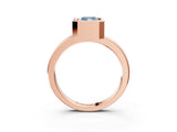 Rose gold Bezel Set Fancy Blue Radiant Cut Solitaire Engagement Ring with Classic Band_3