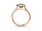 Rose gold Bezel Set Fancy Green Asscher  Cut Solitaire Ring with Tapered Band 4