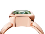 Rose gold Bezel Set Fancy Green Asscher  Solitaire Ring with Wide Band 5