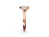 Rose gold Bezel Set Fancy Green Emerald  Solitaire Diamond Ring with Smooth Band 3