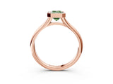 Rose gold Bezel Set Fancy Green Emerald  Solitaire Diamond Ring with Smooth Band 4
