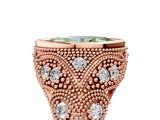 Rose gold Bezel Set Fancy Green Marquise Cut Diamond Milgrain Band Ring_5
