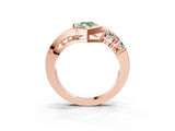 Rose gold Bezel Set Fancy Green Marquise Cut Diamond Split Shank Ring_3