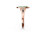 Rose gold Bezel Set Fancy Green Marquise  Cut Solitaire Ring with Tapered Band 4