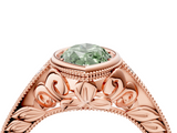 Rose gold Bezel Set Fancy Green Marquise  Diamond Milgrain Pave Engagement Ring_37