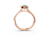 Rose gold Bezel Set Fancy Green Marquise  Solitaire Diamond Ring with Smooth Band 4