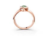 Rose gold Bezel Set Fancy Green Marquise  Solitaire Ring with Wide Band 3