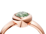 Rose gold Bezel Set Fancy Green Marquise  Solitaire Ring with Wide Band 4